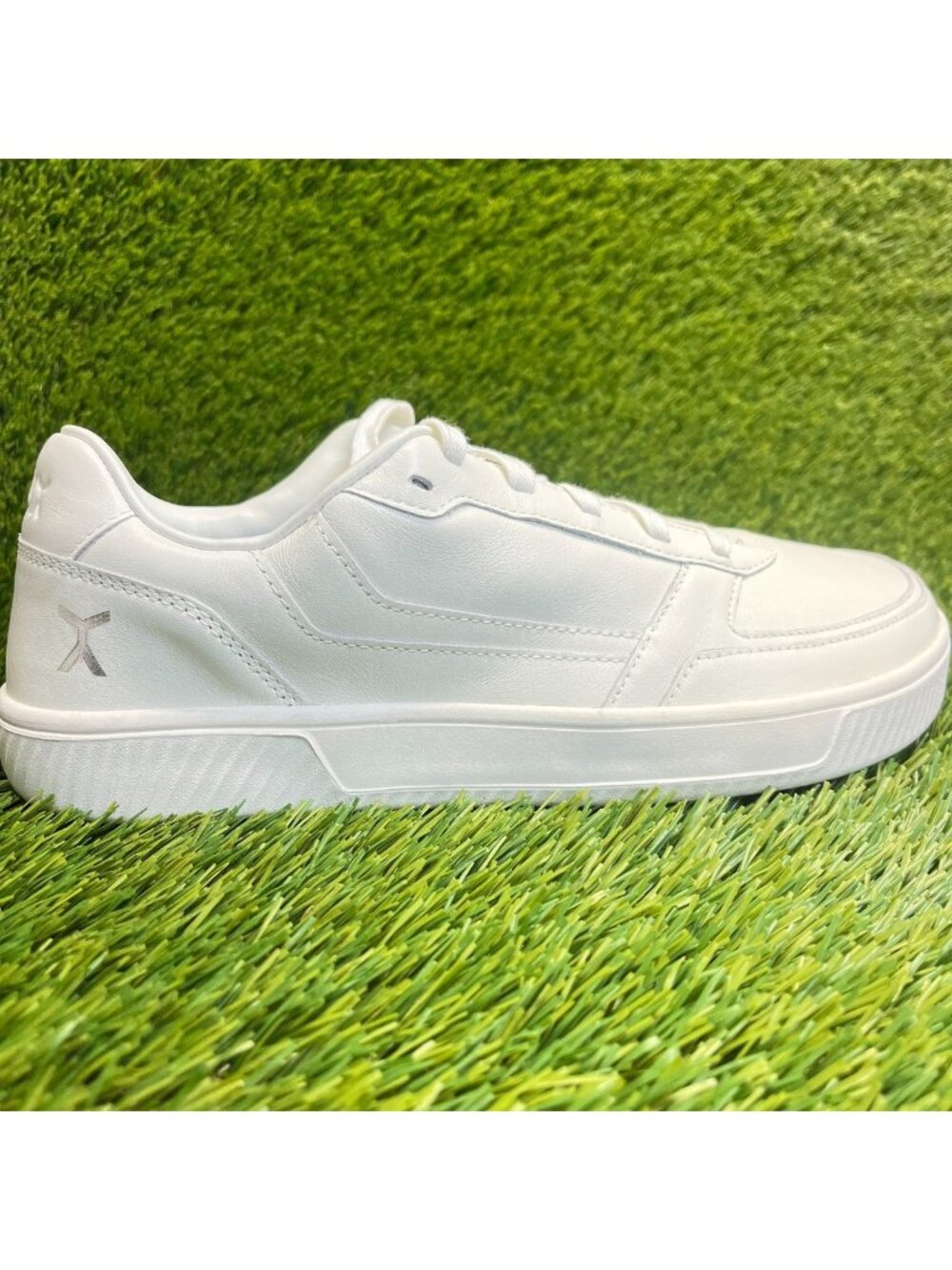 Flux Footwear Adapt Leather Trainer White Mens Size 10 Athletic Shoes Sneakers